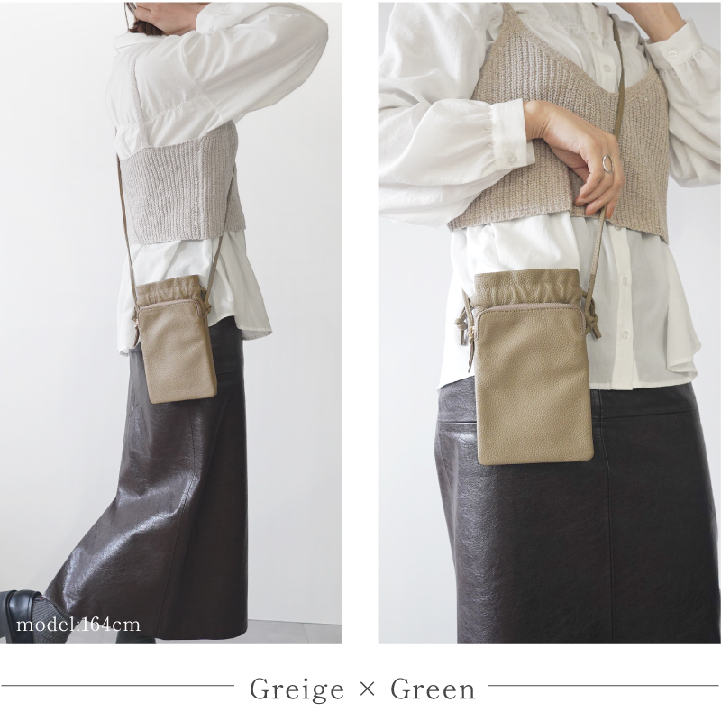 LASIEM（ラシエム） スマホショルダー バッグ 巾着 巾着ショルダー