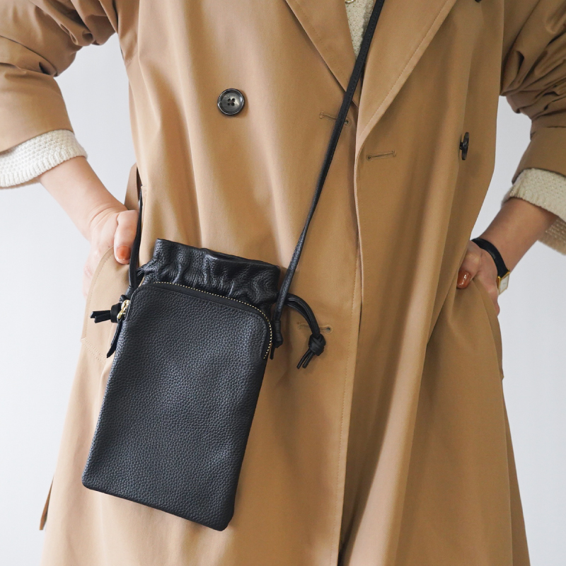 LASIEM（ラシエム） スマホショルダー バッグ 巾着 巾着ショルダー