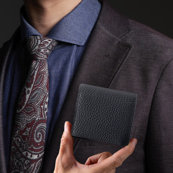 二つ折り財布 メンズ 本革 ミニ財布 薄型 小さい コンパクト 牛革 カード収納 30代 40代 50代 ラシエム | LASIEM | 03
