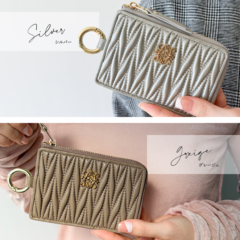 フラグメントケース レディース 本革 薄型 ミニ財布 小さい財布 スリム カードケース 30代 40代 50代 ラシエム | LASIEM | 24