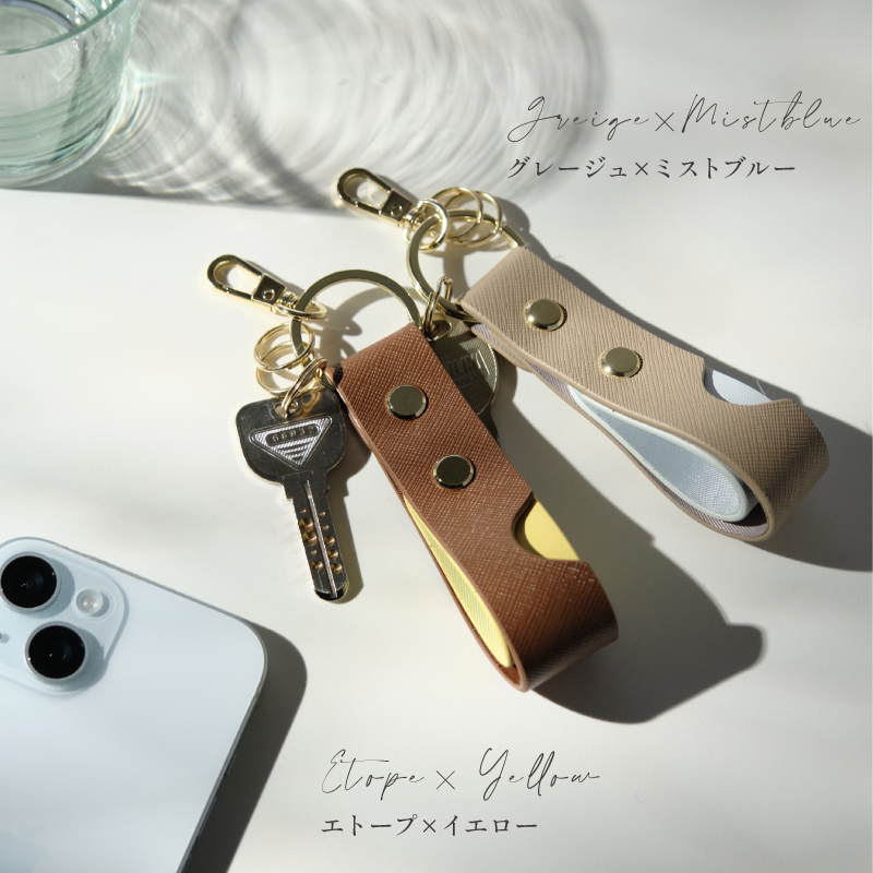 キーホルダー キーリング レザー 革 本革 レディース バイカラー おしゃれ 可愛い スマートキー | LASIEM | 09
