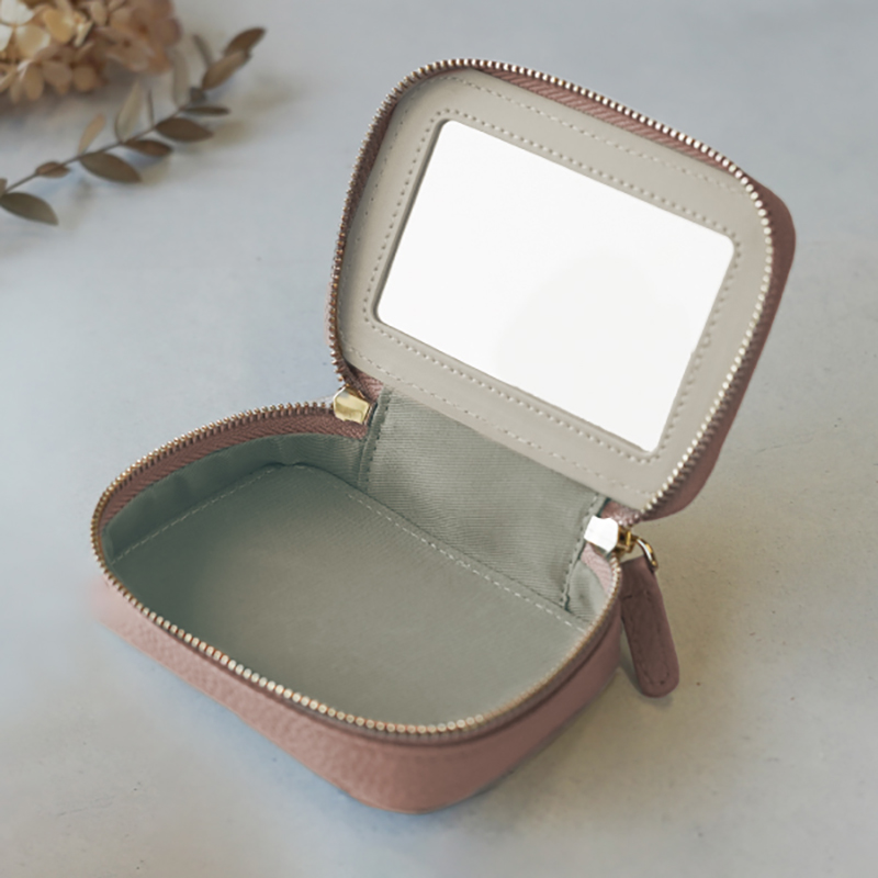 リップケース 本革 鏡付き ミニポーチ 口紅ケース 小物入れ アクセサリー 30代 40代 50代 ラシエム |  | 01