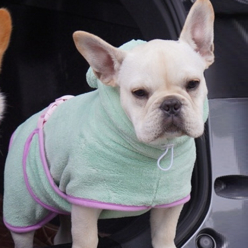 ペット 吸水タオル バスタオル バスローブ 着れるバスタオル 犬用バスローブ マイクロファイバー ラシエム |  | 03