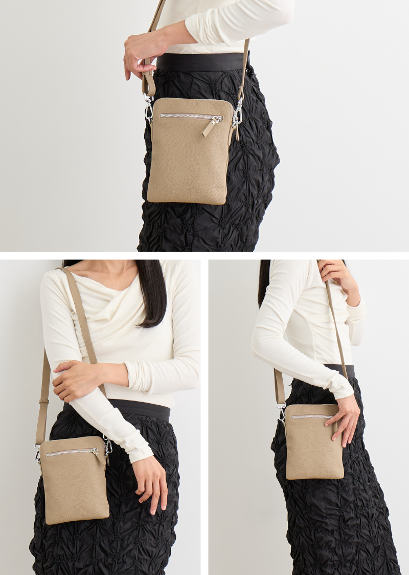 スマホショルダー 本革 レディース メンズ スマホポシェット サコッシュ 斜めがけ 軽いバッグ 30代 40代 50代 ラシエム | LASIEM | 09