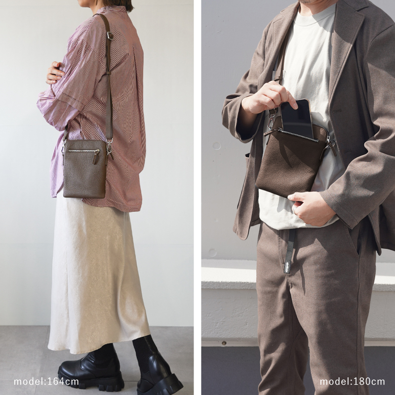 スマホポシェット サコッシュ スマホポーチ メンズ レディース 本革 革 ショルダー バッグ プレゼント ギフト ラシエム | LASIEM | 14