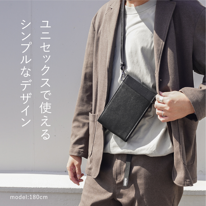 スマホポシェット メンズ スマホポーチ 縦型 本革 革 ショルダー バッグ レディース プレゼント ギフト ラシエム | LASIEM | 06