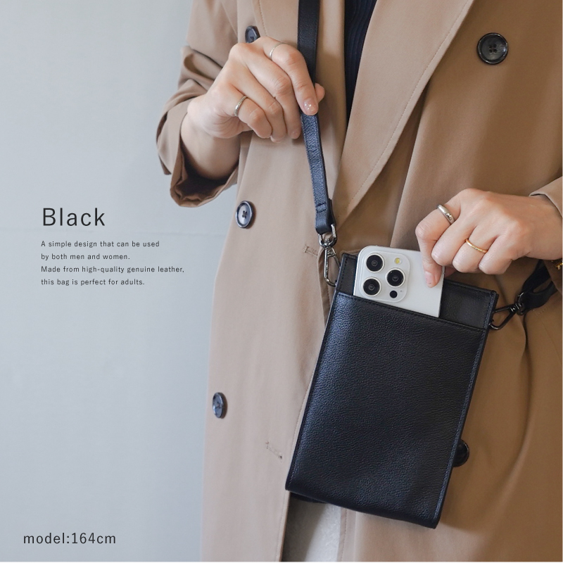 スマホポシェット メンズ スマホポーチ 縦型 本革 革 ショルダー バッグ レディース プレゼント ギフト ラシエム | LASIEM | 07