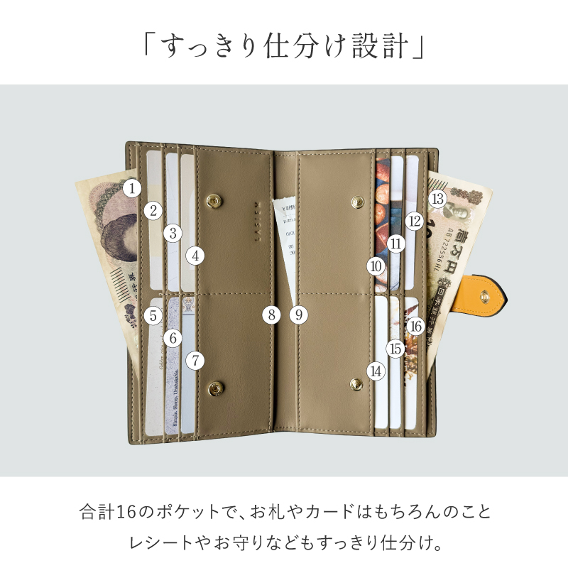 長財布 レディース 薄い財布 薄型長財布 スリム 本革 大容量 スキミング防止 かわいい おしゃれ 30代 40代 50代 ラシエム | LASIEM | 22