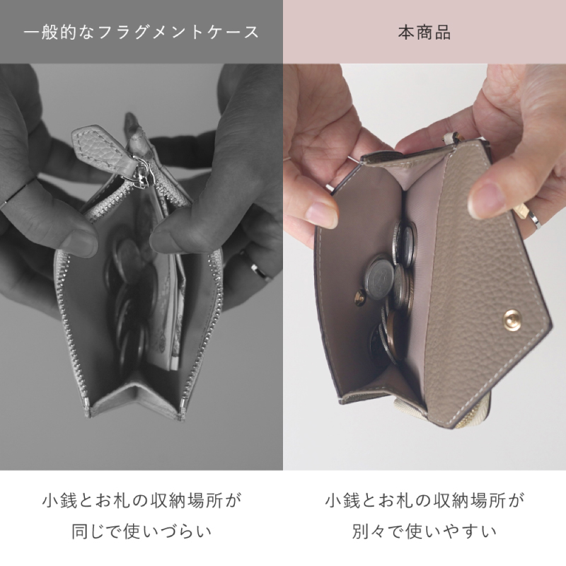 フラグメントケース ミニ財布 レディース 本革 小銭入れ付き 薄型 薄い スリム カードケース 30代 40代 50代 ラシエム | LASIEM | 13