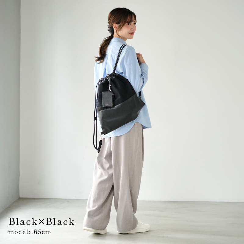 リュック レディース ナップサック ナップザック ブランド 2WAY 巾着バッグ ナイロン 大人 女性 おしゃれ | LASIEM | 12