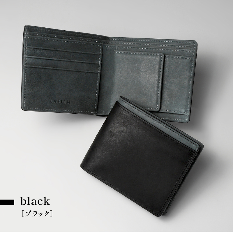二つ折り財布 メンズ 本革 2つ折り ミニ財布 小さい財布  ミニウォレット 折りたたみ財布 薄型 薄い おしゃれ  ラシエム | LASIEM | 10