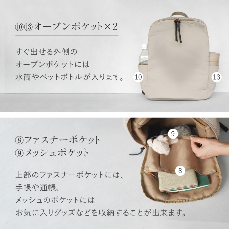 リュック レディース 軽い ナイロン 通勤 マザーズバッグ a4 30代 40代 50代 ラシエム | LASIEM | 14