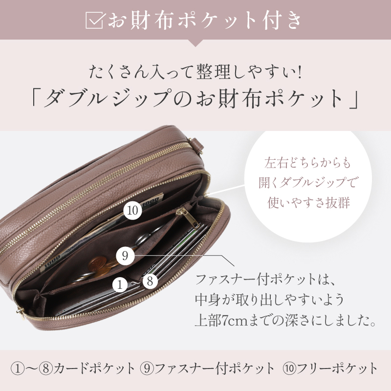 ショルダーバッグ レディース 本革 お財布ショルダー ブランド 横型 斜めがけバッグ 旅行 ギフト ラシエム | LASIEM | 17