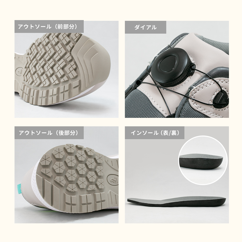 ダイヤル式 ナイロンメッシュ ミッドカット安全靴