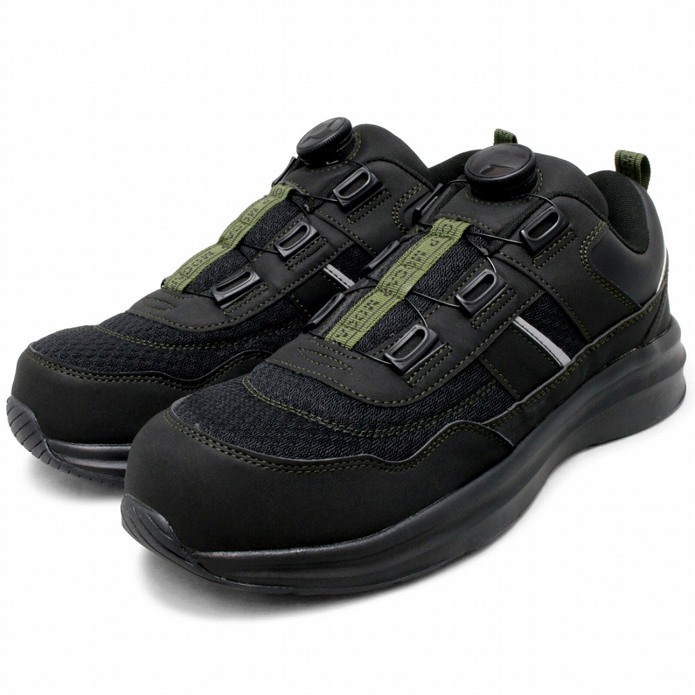 安全靴 ダイヤル式 スニーカー ローカット 通気 軽量 樹脂先芯 メンズ