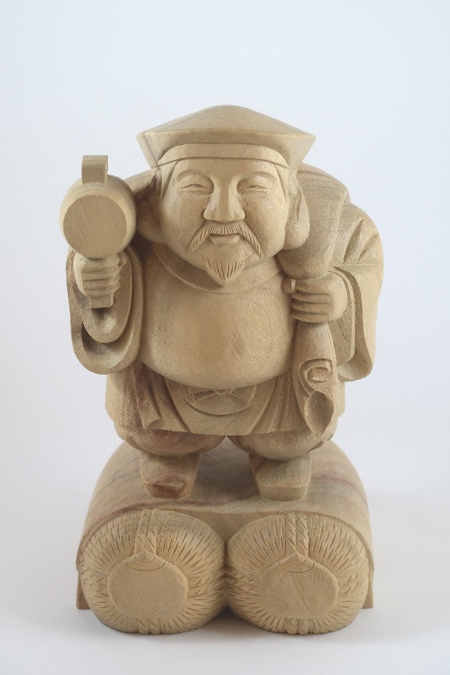 本物】「開運大黒天」木彫り 置物 風水 魔除け : 森彫刻所