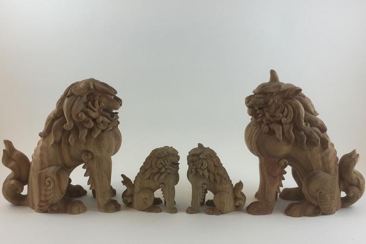 狛犬（小12cm）神棚 風水 置物 : 森彫刻所 - 通販 - Yahoo!ショッピング