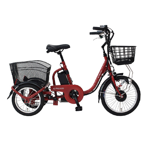 ミムゴ電動アシスト三輪車 カゴ付、バッテリー新品同様(本日だけの特価) ミムゴ e-parton PLUS ノーパンク ロータイプ電動アシスト三輪