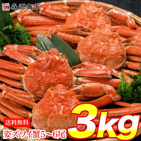 かに 蟹 姿ずわいがに 3kg セット (5〜6尾) かにみそ ズワイガニ カニ 食品 海鮮 ギフト クーポン 父の日