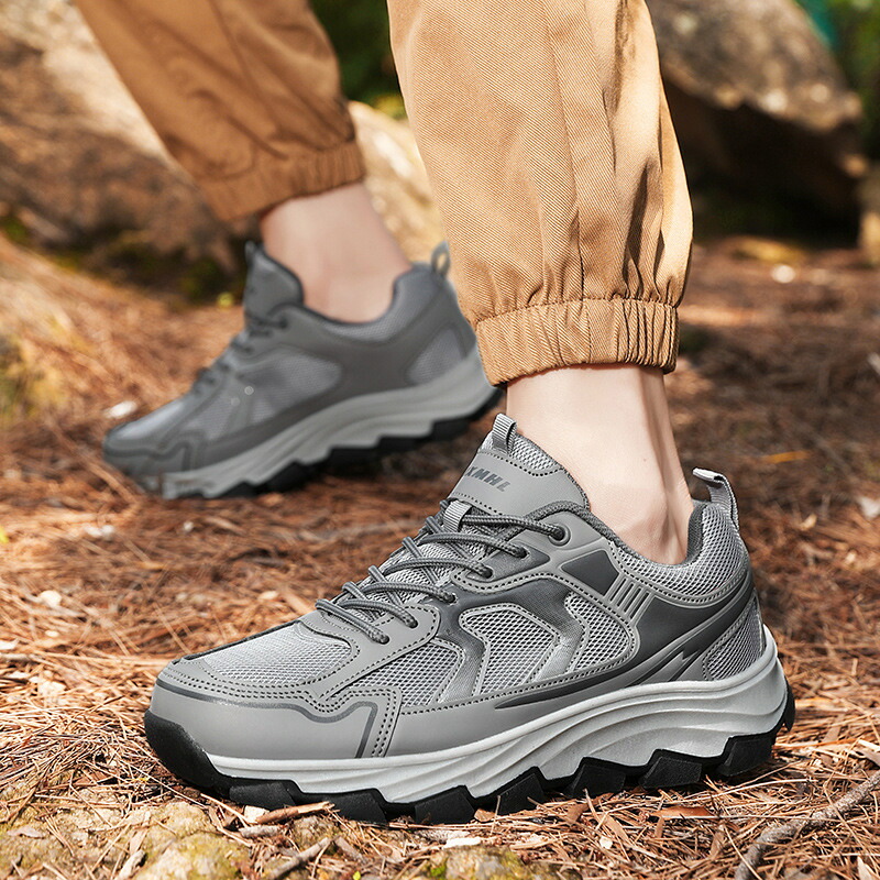 トレッキングシューズ メンズ アウトドア ハイキングシューズ 衝突防止レザー レディース 登山靴 大きいサイズ キャンプシューズ 軽量 防滑 軽