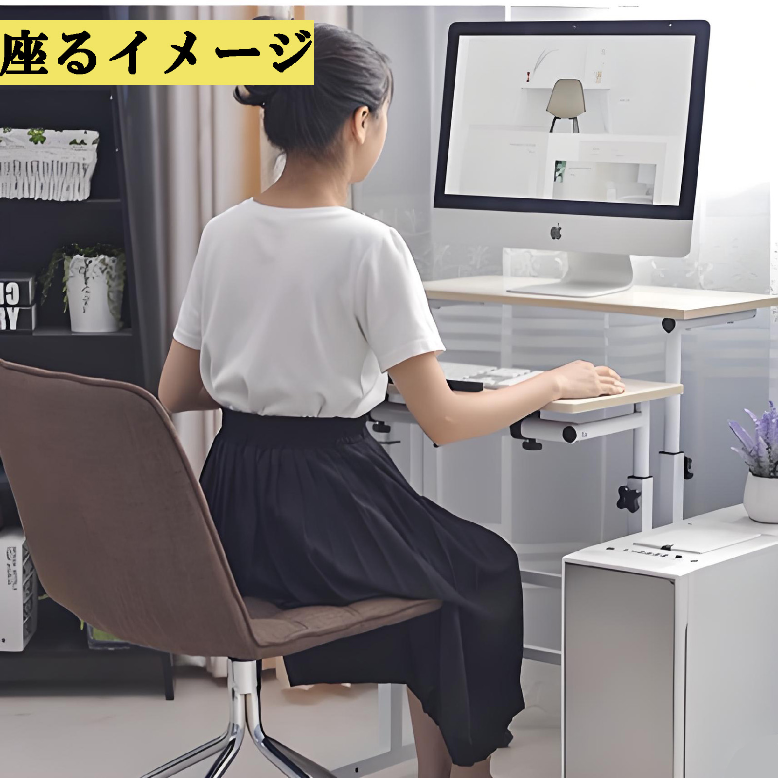 昇降式テーブル キャスター付 昇降デスク スタンディングデスク