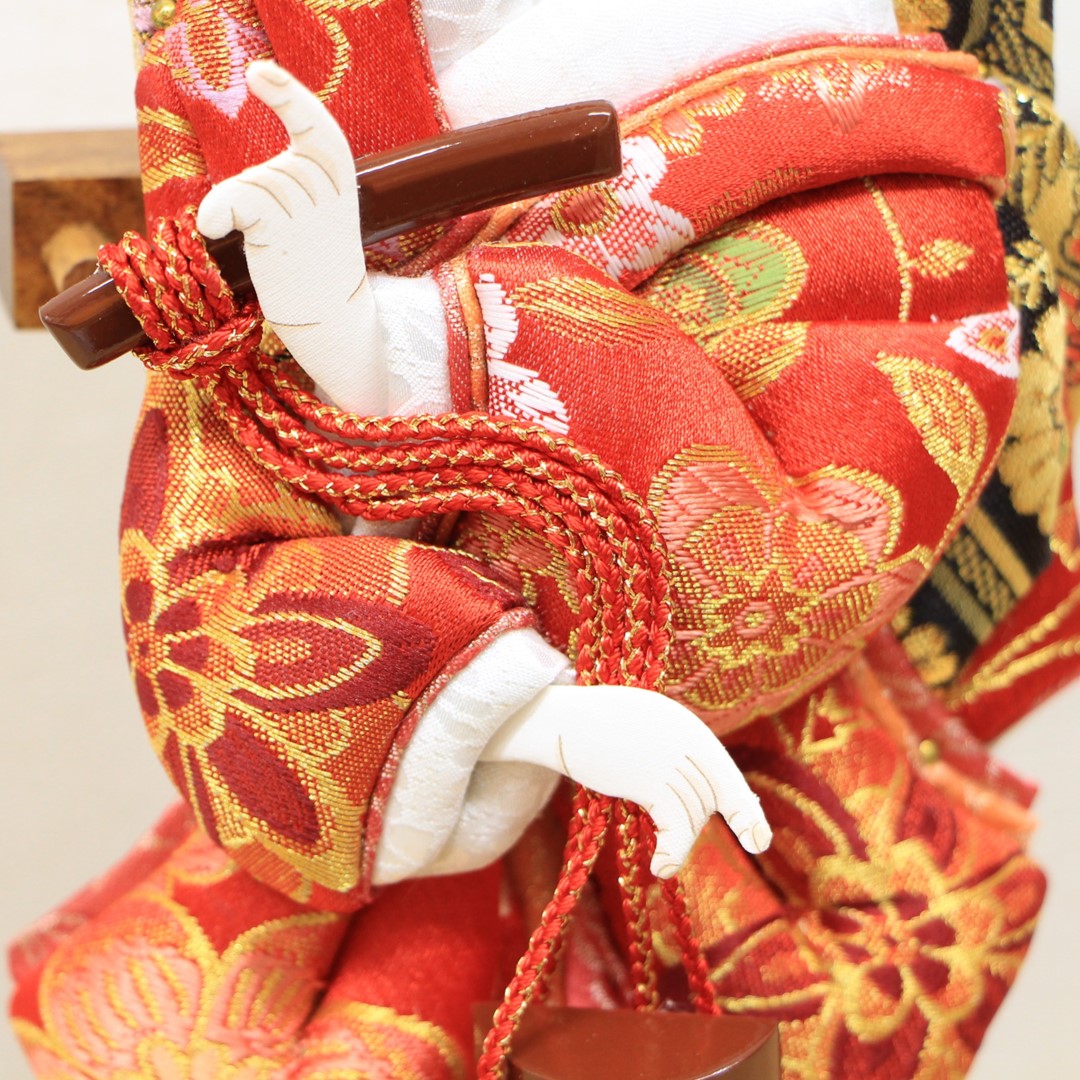 コンパクト羽子板 お祝い 初正月 木目飾台 8号 花小町振袖 汐汲 押絵