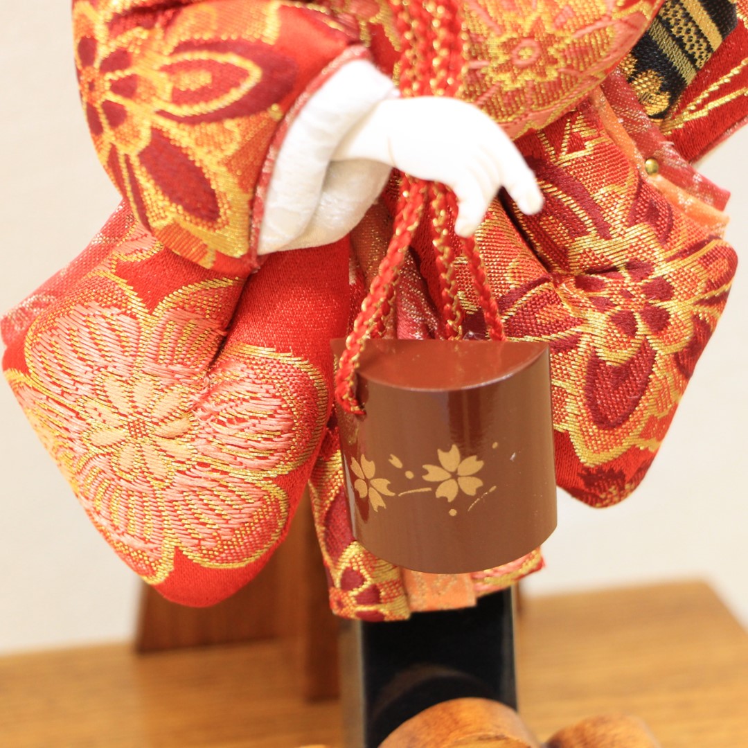 コンパクト羽子板 お祝い 初正月 木目飾台 8号 花小町振袖 汐汲 押絵
