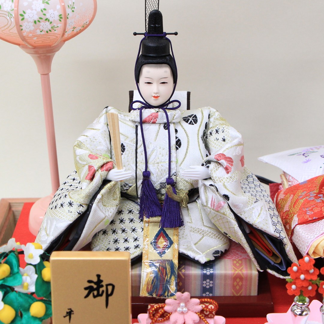 雛人形 コンパクト おしゃれ 紅羽 ピンク木ケース アクリルケース 小三