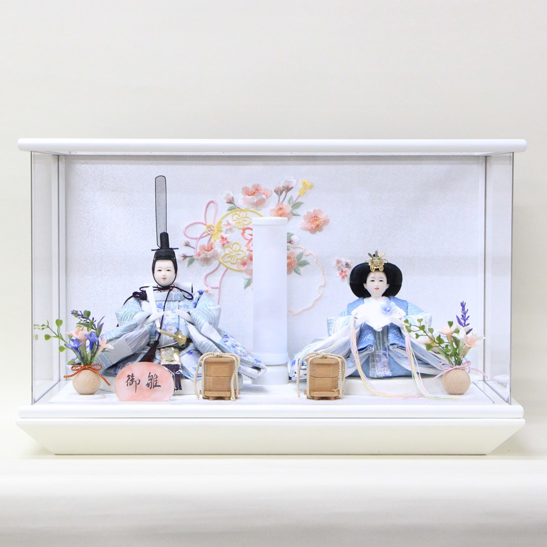 雛人形 コンパクト おしゃれ ホワイト桜結 アクリルケース 芥子サイズ :00446220:人形のモリシゲ 通販 