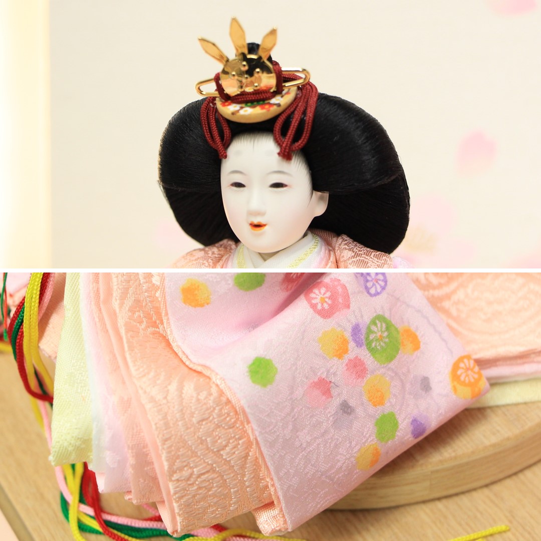 LED付き雛人形 雛人形 収納飾り コンパクト 親王飾り 十三番親王 瀬名収納飾り LED