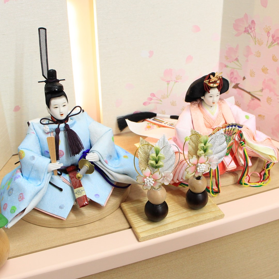 雛人形 収納飾り コンパクト 親王飾り 十三番親王 瀬名収納飾り LED