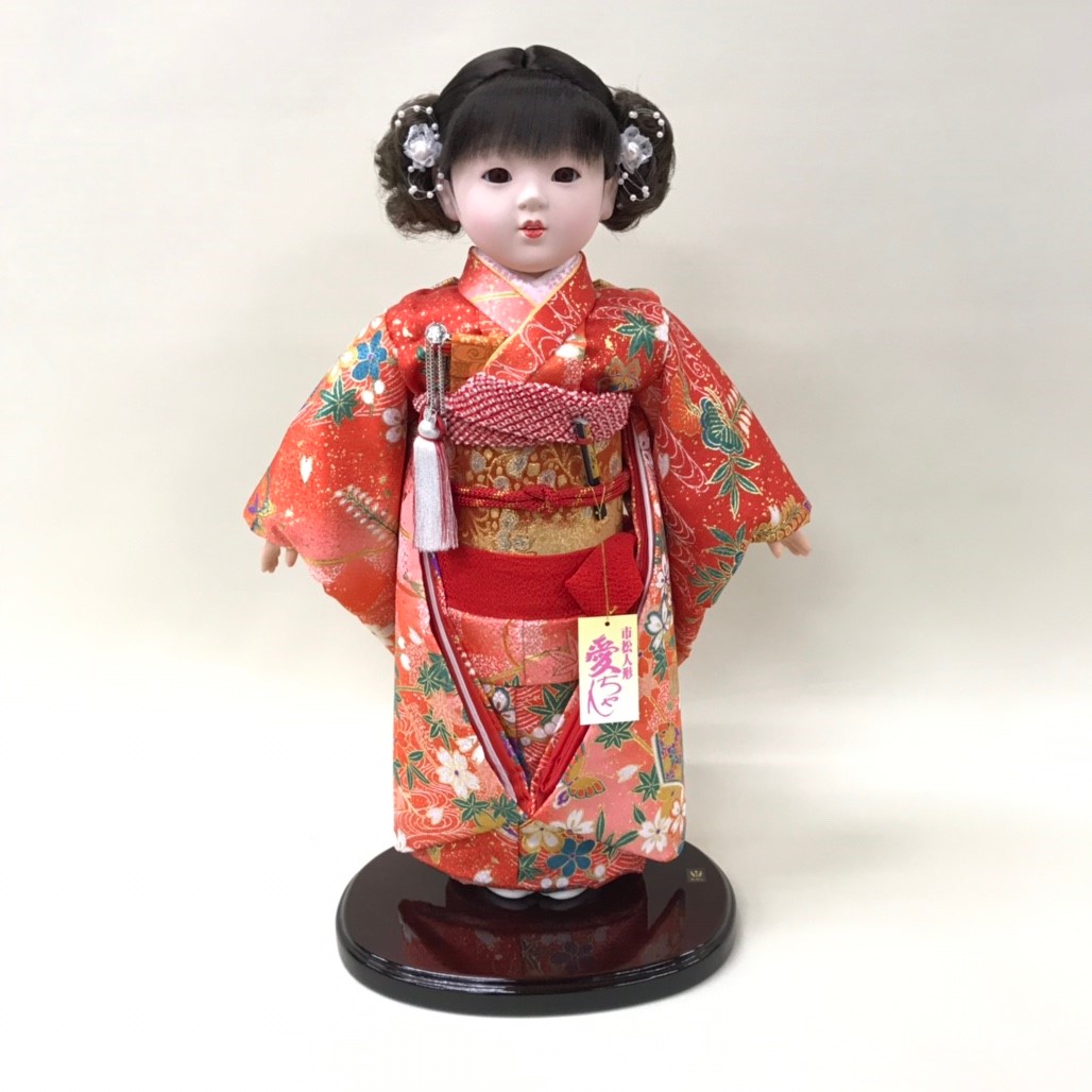 市松人形 京友禅染衣装 愛ちゃん ツインお団子ヘアー お団子結び 