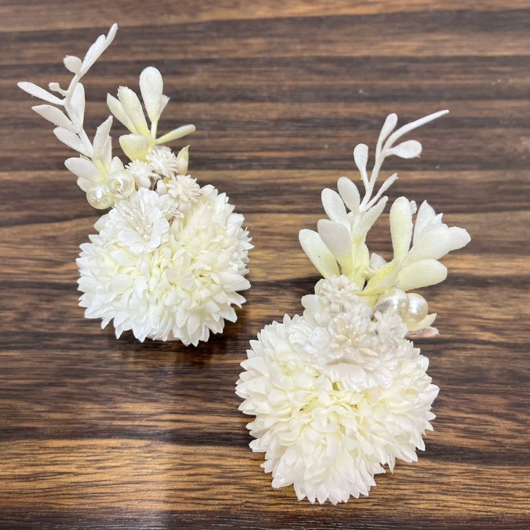 雛人形用お道具 花 アレンジフラワー 詩 ホワイト 10号 木製 花