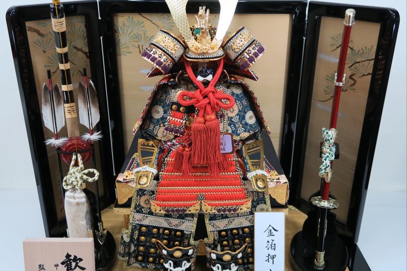 五月人形 兜 鎧 豪華 鎧飾り 鎧平飾り 五月人形平飾り武人作8号
