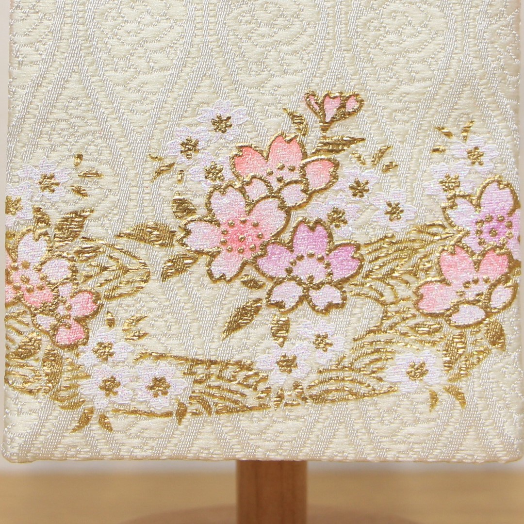 雛人形 名前旗 金彩 さくらあそび ベージュ色 ピンク文字刺繍 ミニ