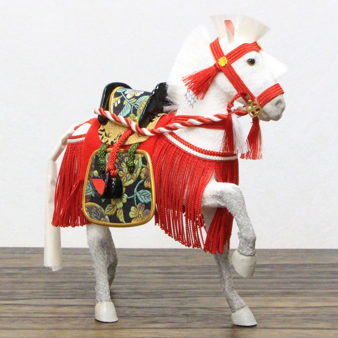 15号ちりめん飾り馬朱色（箱入り） : 人形のモリシゲ - 通販 - Yahoo