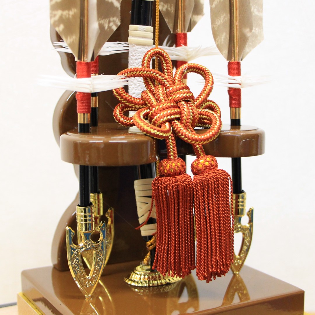 破魔弓 ガラスケース飾り 6号 誠 国鳥 キジホロ羽使用 : 人形の