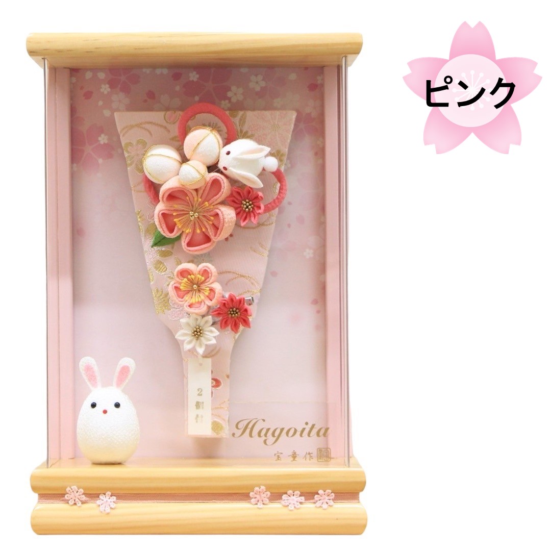 羽子板　円形アクリルケース７号・サイズ間口約３４×奥行約１６×高さ約２９㎝ usagikanzasi-39.jpg