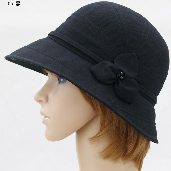【逸品】 SとMサイズ】 おばあちゃんのお出かけ用帽子 立体花弁つきツバ 帽子