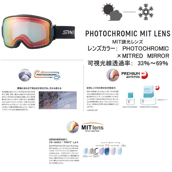 22-23 予約商品 SWANS スワンズ RL-MDH-CMIT RIDGELINE リッジライン ANTBK  PHOTOCHROMIC/MITRED MIRROR ゴーグル 調光レンズ スワンズゴーグル :00401012316361:モリヤマスポーツ  Yahoo!店 - 通販 - Yahoo!ショッピング