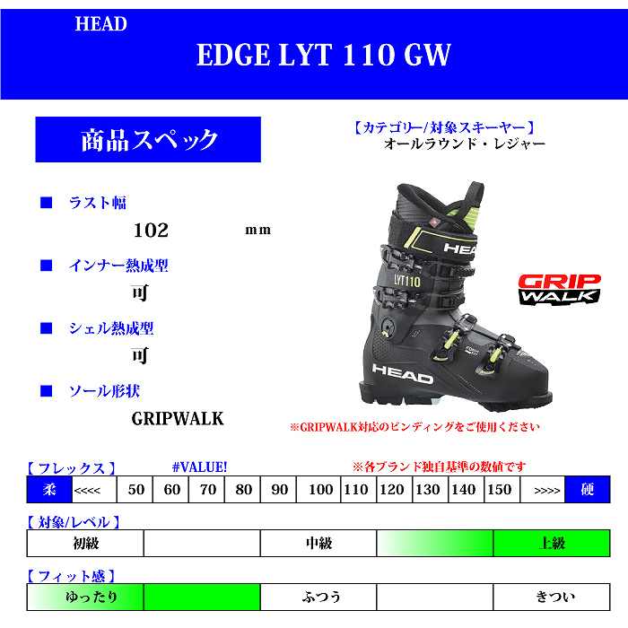 2023 HEAD ヘッド EDGE LYT 110 GW ANT エッジ グリップ