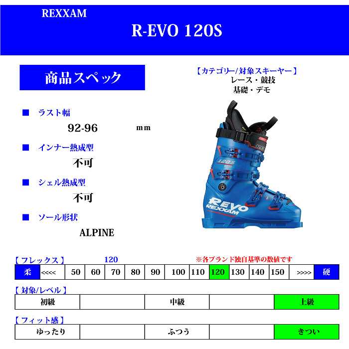 2023 REXXAM レクザム R EVO 120S H アールエボ 22-23 ブーツ | east