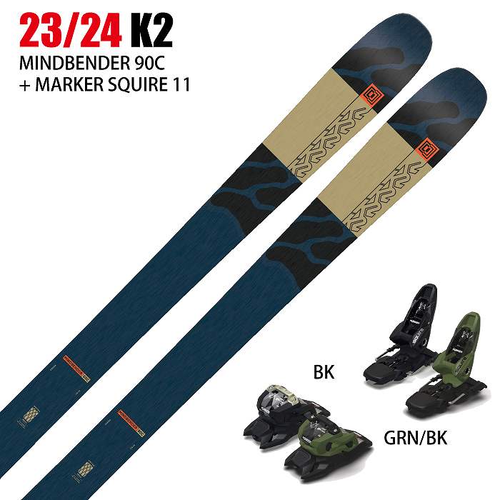 [スキー2点セット]ケーツー スキー板 2024 K2 MINDBENDER 90 C + 24 MARKER SQUIRE 11 100mm  ビンディングセット 23-24