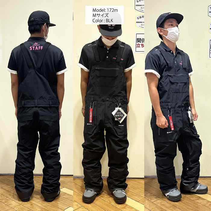 VOLCOM ボルコム G1352403 RAIN GORE BIB OVERALL BLK 23-24