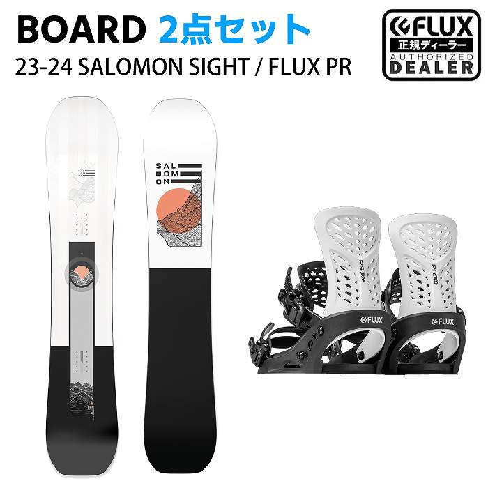 スノーボード2点セット] 23-24 SALOMON SIGHT + FLUX PR(BLACK/WHITE 