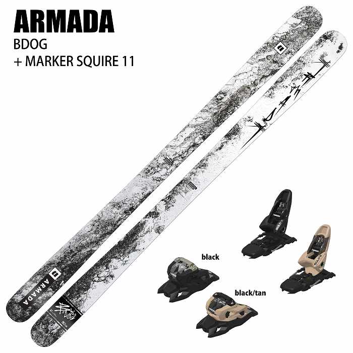 [スキー2点セット]アルマダ スキー板 2025 ARMADA BDOG + 25 MARKER SQUIRE 11 100mm ビンディングセット  24-25