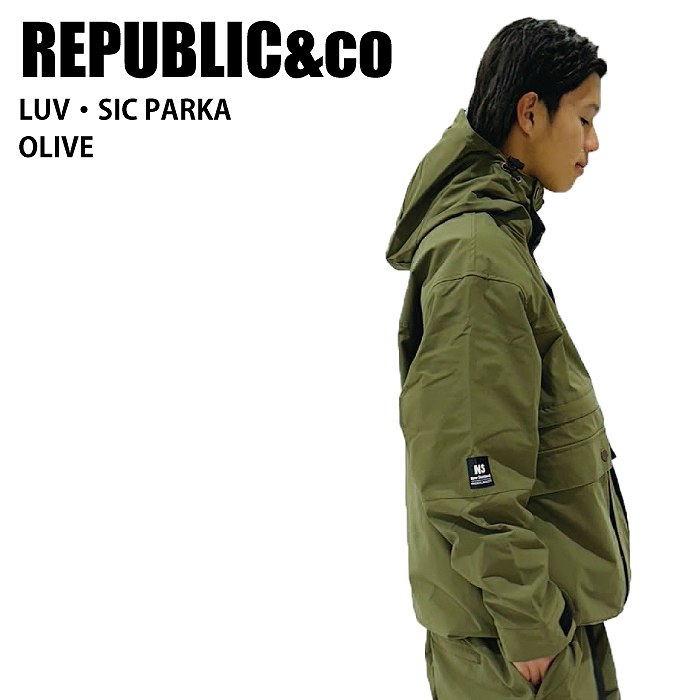 REPUBLIC&CO リパブリック LUV・SIC PARKA Olive 24-25 ウエア ユニセックス ジャケット スノーボード アパレル ライトウエア 撥水 REPUBLIC&CO リパブリック LUV・SIC PARKA Olive 24-25 ウエア ユニ