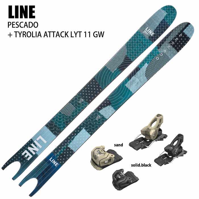 [スキー2点セット]ライン スキー板 2025 LINE PESCADO + 25 TYROLIA ATTACK LYT 11 GW 130mm  ビンディングセット 24-25