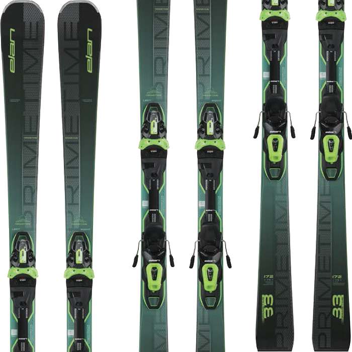エラン スキー板 2025 ELAN PRIMETIME 33 FUSION X + EM 11.0 GW GREEN プライムタイム  ビンディングセット 24-25