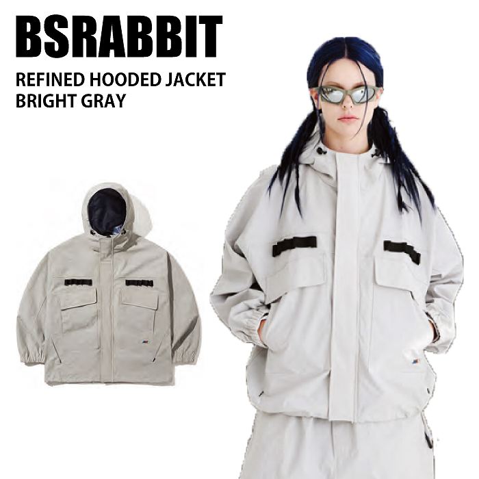 BSRABBIT ビエスラビット REFINED HOODED JACKET BRIGHT GRAY 24-25 ウエア メンズ ジャケット  スノーボード 韓国